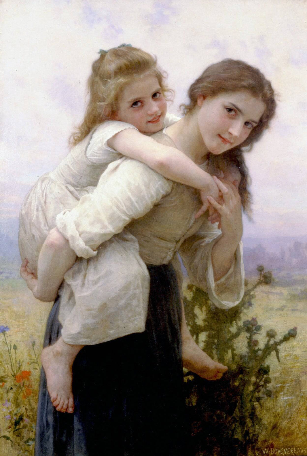 Pleasant Burden by William-Adolphe Bouguereau — hand-painted portrait oil painting reproduction on canvas
