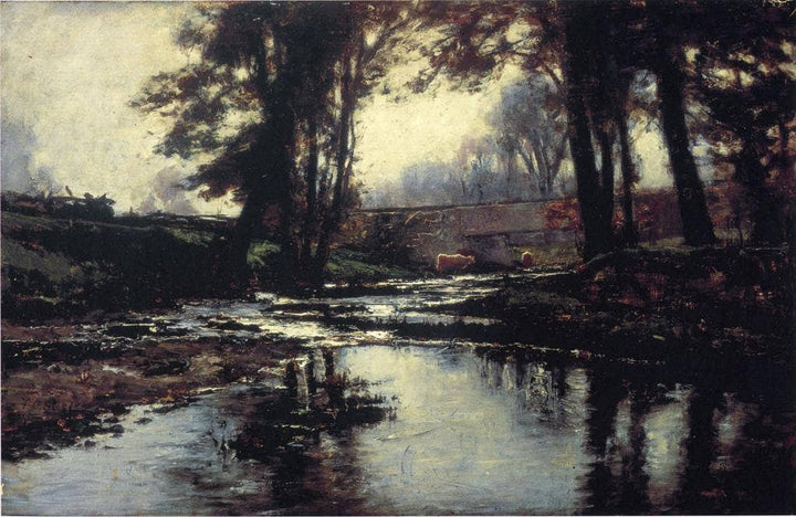 Pleasant Run by T. C. Steele — hand-painted animal oil painting reproduction on canvas