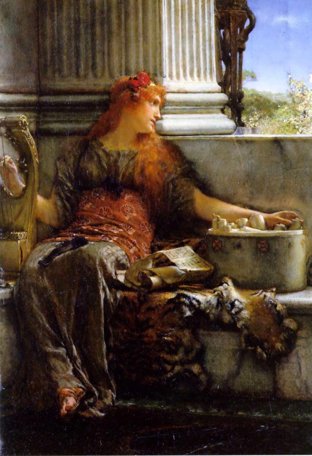 Poetry by Sir Lawrence Alma-Tadema — hand-painted portrait oil painting reproduction on canvas