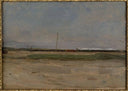 Polder Landscape with a Train and a Small Windmill on the Horizon by Piet Mondrian — rural oil painting wall art, Impressionism