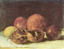 Pomegranates by Gustave Courbet — fruit oil painting wall art, Realism