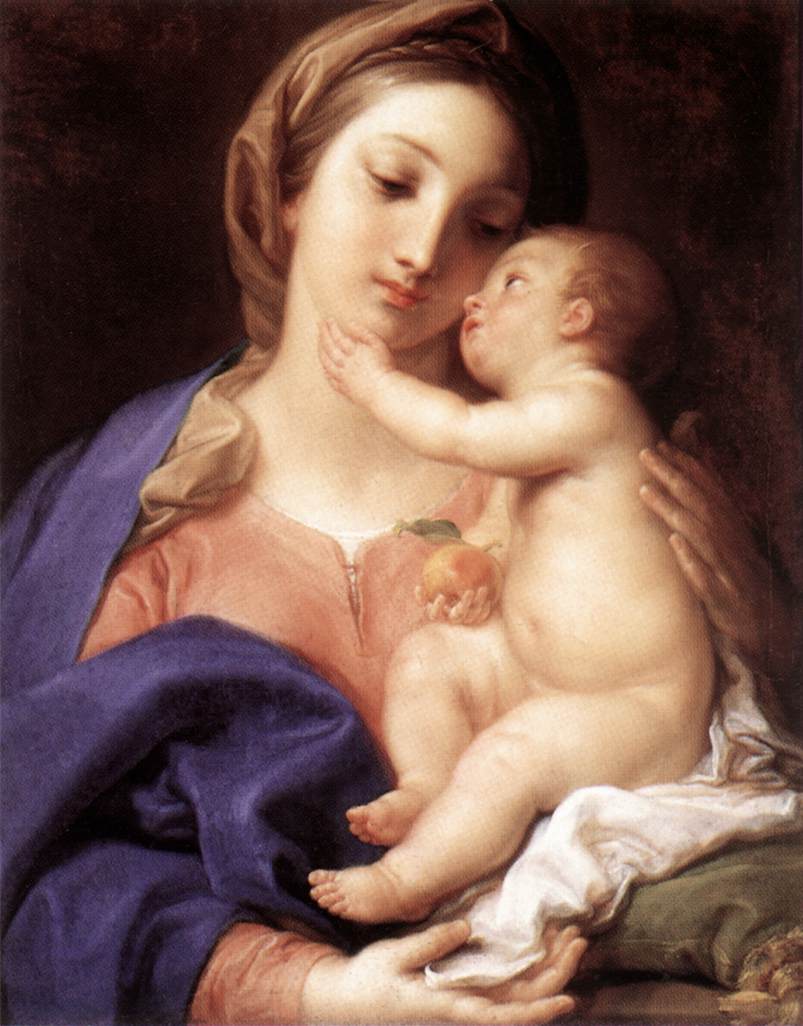 Madonna and Child by Pompeo Batoni — hand-painted portrait oil painting reproduction on canvas