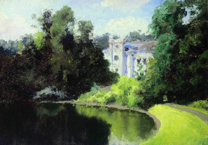 Pond in the Park. Olshanka. by Vasily Polenov — hand-painted botanical oil painting reproduction on canvas