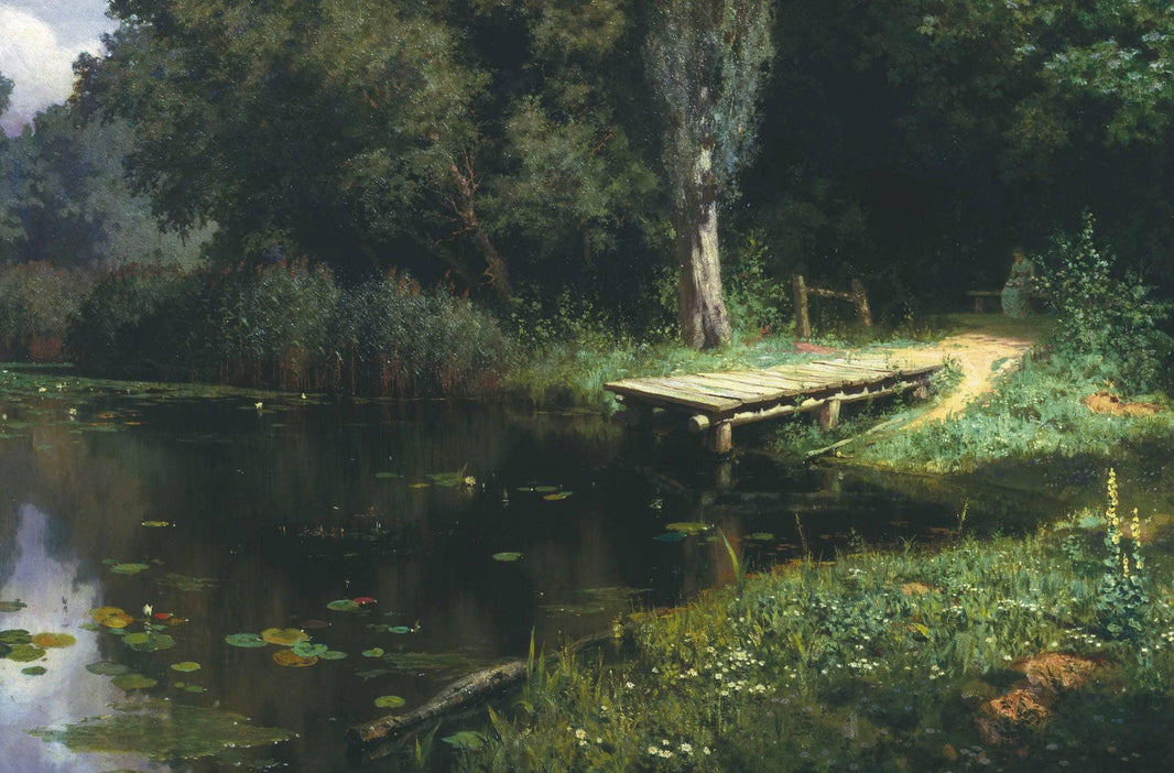 Pond by Vasily Polenov — hand-painted eco oil painting reproduction on canvas