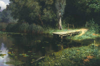 Pond by Vasily Polenov — hand-painted eco oil painting reproduction on canvas
