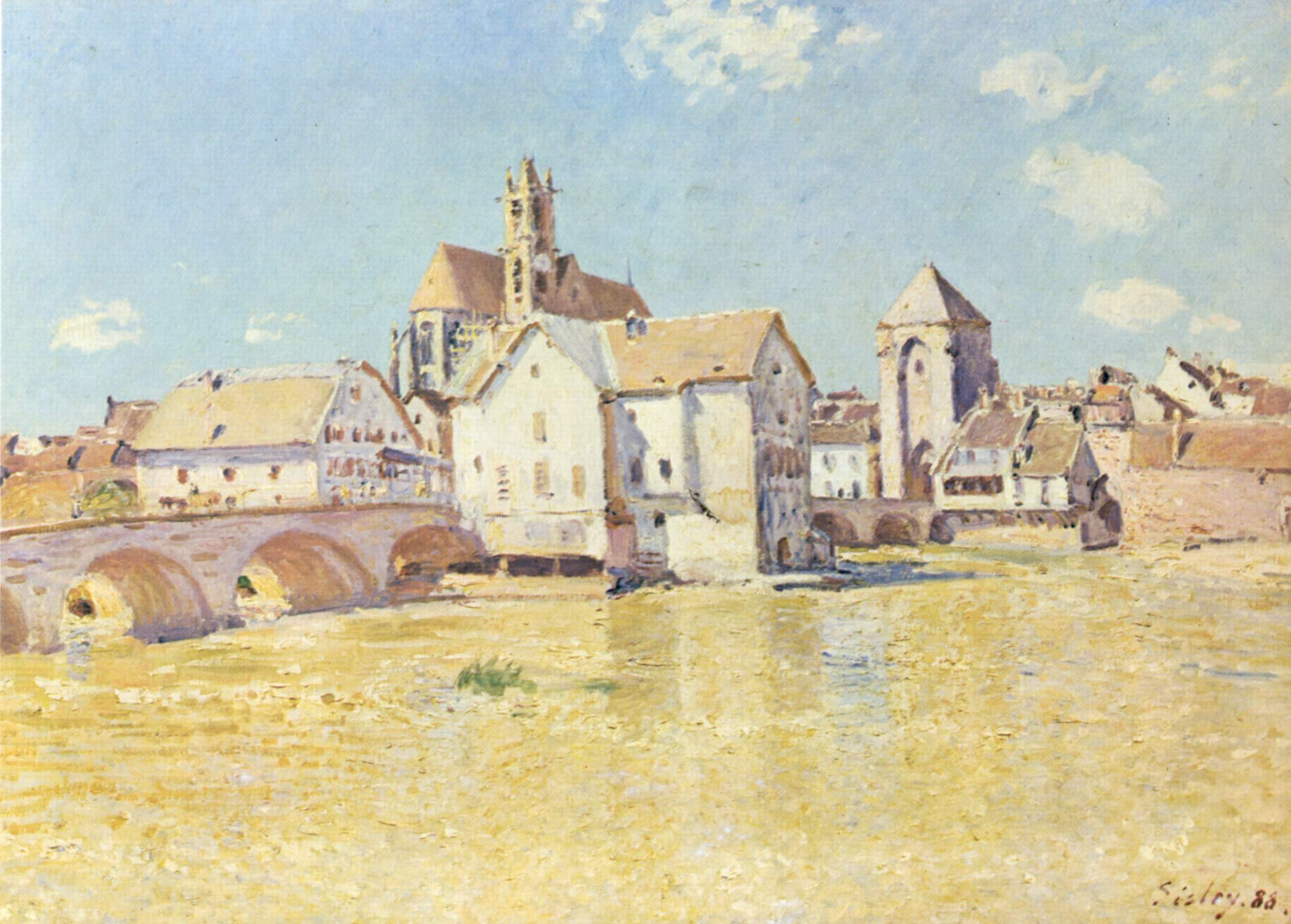 Pont de Moret dans le soleil du matin - Alfred Sisley