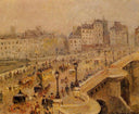 Pont Neuf Fog by Camille Pissarro — city oil painting wall art, Impressionism