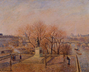 Pont Neuf, the Statue of Henri IV, Sunny Weather, Morning - Camille Pissarro