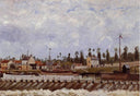 Pontoise Dam by Camille Pissarro — city oil painting wall art, Impressionism