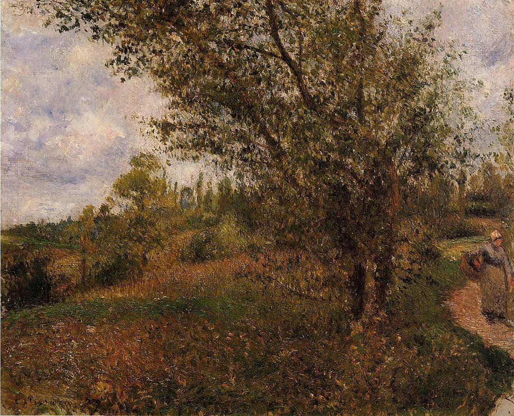 Pontoise Landscape, Through the Fields - Camille Pissarro