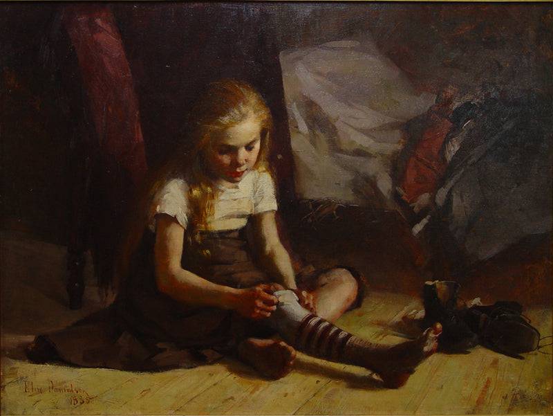 Poor Girl by Elin Danielson-Gambogi, hand-painted portrait oil painting reproduction on canvas