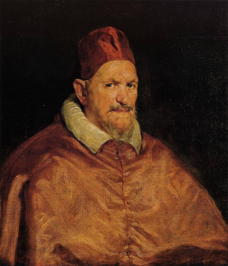 Pope Innocent X by Diego Velazquez — hand-painted portrait oil painting reproduction on canvas