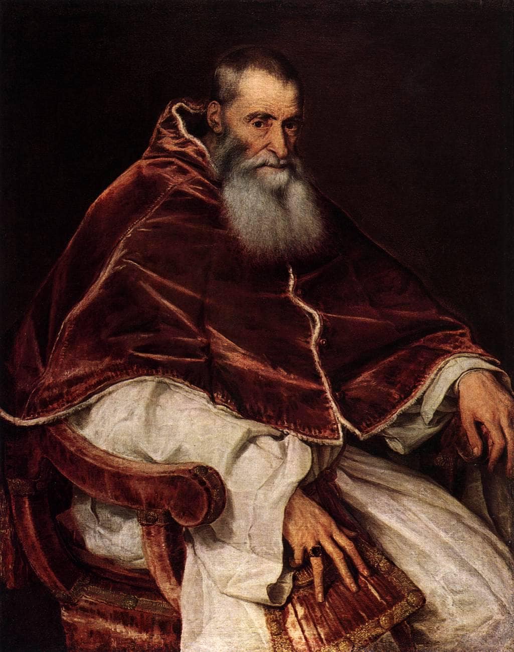 Pope Paul III by Titian — hand-painted pop oil painting reproduction on canvas