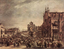 Pope Pius VI Blessing the People on Campo Santi Giovanni e Paolo by Francesco Guardi — hand-painted cultural oil painting reproduction on canvas