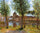 Poplars a Moret sur Loing, an August Afternoon in study