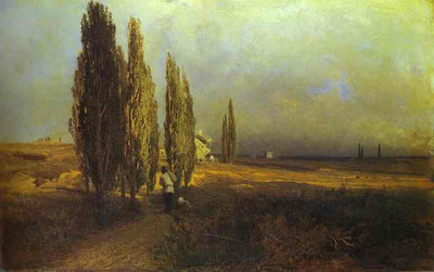 Poplars in entryway