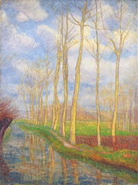 Poplars by Gustave Loiseau — hand-painted botanical oil painting reproduction on canvas