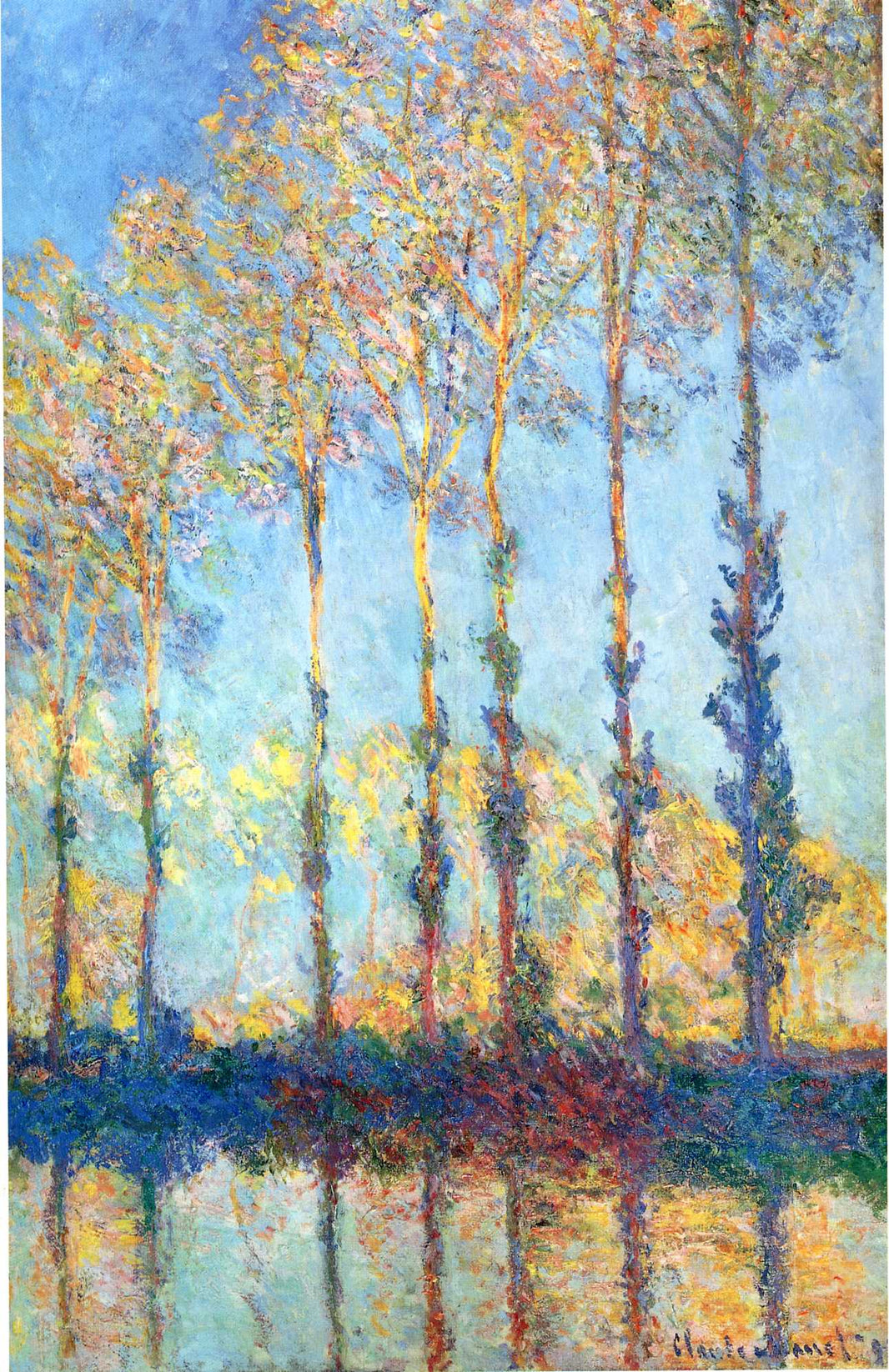Poplars on the Banks of the Epte by Claude Monet — hand-painted botanical oil painting reproduction on canvas