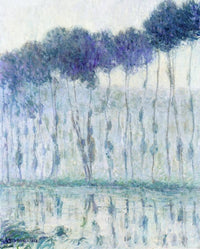 Poplars on the Banks of the Eure by Gustave Loiseau — hand-painted botanical oil painting reproduction on canvas