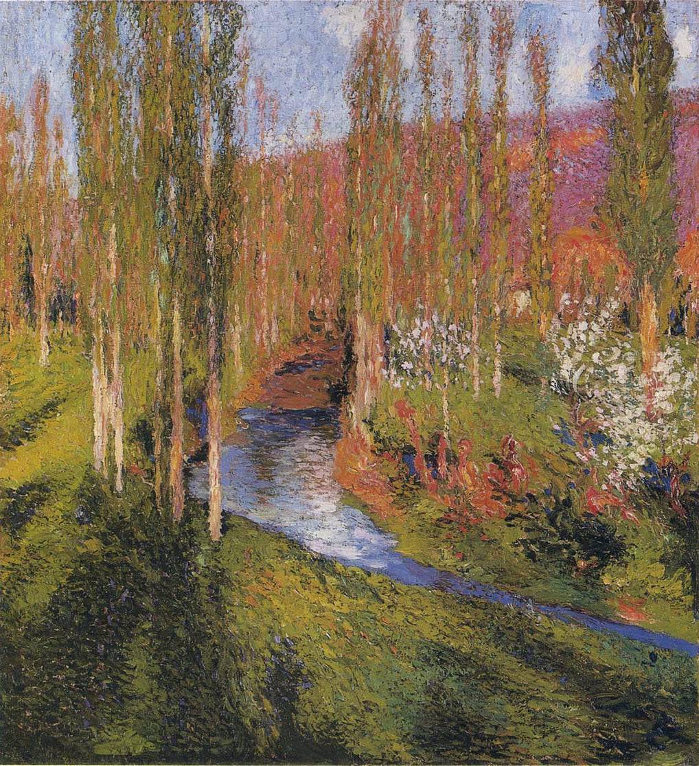 Poplars on the Edge of Vert - Henri Martin