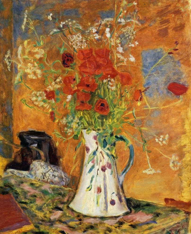 Poppies by Pierre Bonnard — hand-painted botanical oil painting reproduction on canvas