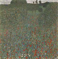 Poppy Field by Gustav Klimt — hand-painted botanical oil painting reproduction on canvas