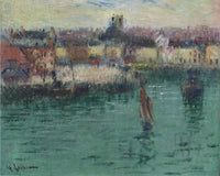 Port at Dieppe by Gustave Loiseau — hand-painted architectural oil painting reproduction on canvas