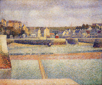 Port-en-Bessin, The Outer Harbor, Low Tide by Georges Seurat — hand-painted architectural oil painting reproduction on canvas
