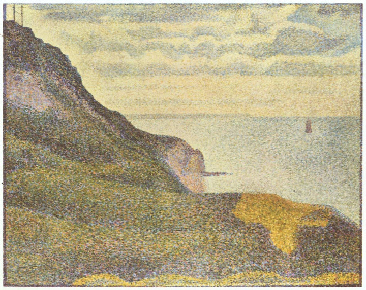 Port-en-Bessin, the Semaphore and Cliffs by Georges Seurat — hand-painted landscape oil painting reproduction on canvas