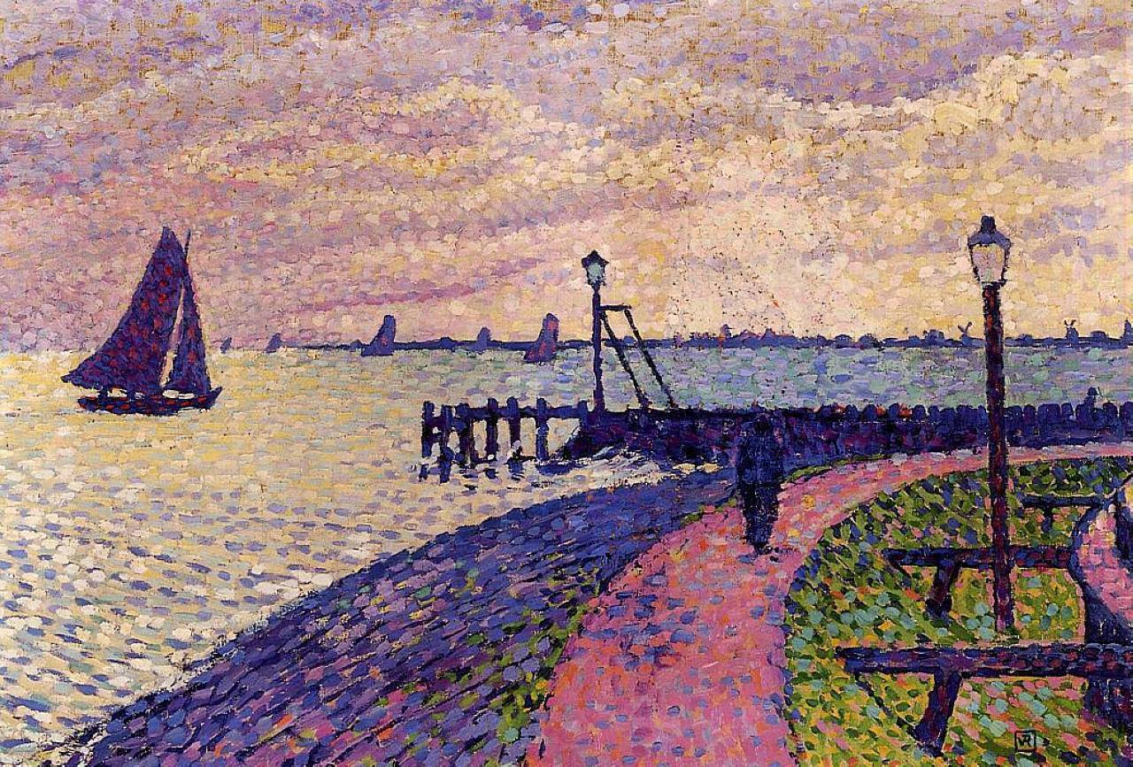 Port Entrance at Volendam - Theo van Rysselberghe