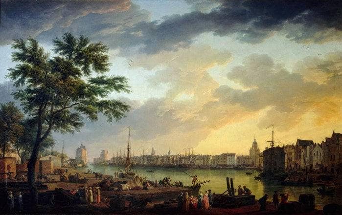 Le port de La Rochelle by Claude-Joseph Vernet — hand-painted landscape oil painting reproduction on canvas