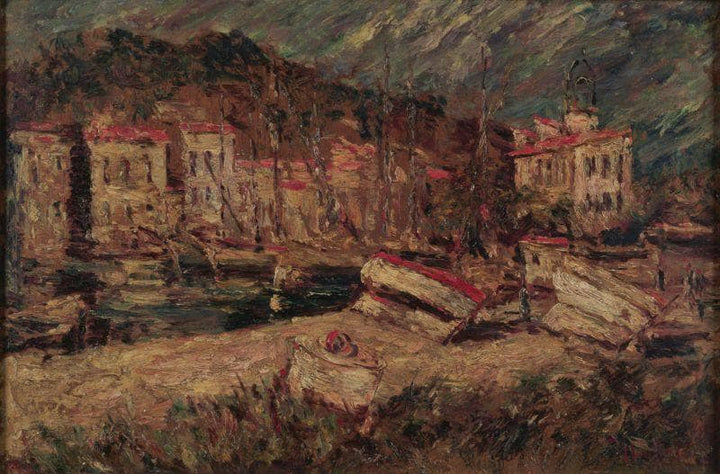 Port of Cassis by Adolphe Joseph Thomas Monticelli — hand-painted landscape oil painting reproduction on canvas