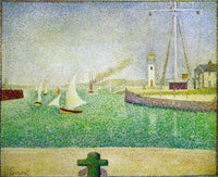 Port of Honfleur by Georges Seurat — hand-painted landscape oil painting reproduction on canvas