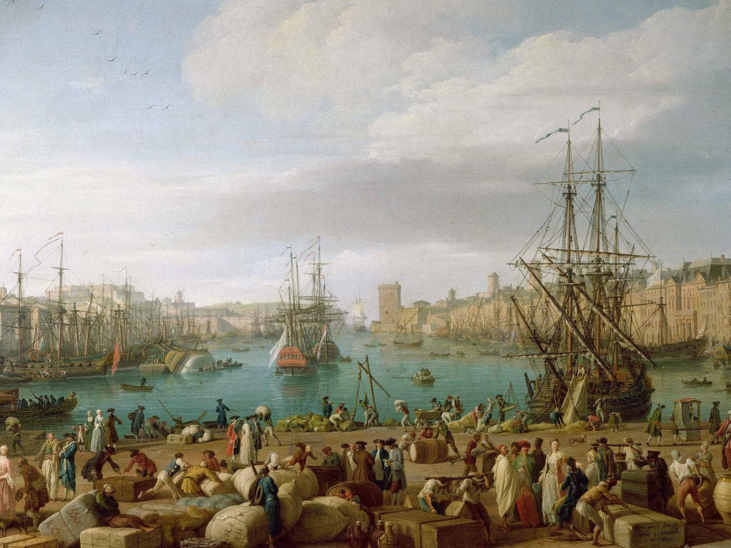 Port of Marseille by Claude-Joseph Vernet — hand-painted landscape oil painting reproduction on canvas