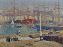 Port of Marseille by Henri Martin — hand-painted architectural oil painting reproduction on canvas