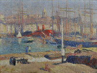 Port of Marseille by Henri Martin — hand-painted architectural oil painting reproduction on canvas
