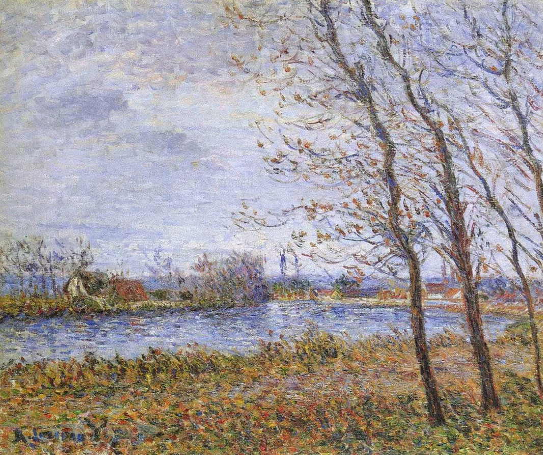 Port Pinche at the Turn of the Seine by Gustave Loiseau — hand-painted botanical oil painting reproduction on canvas