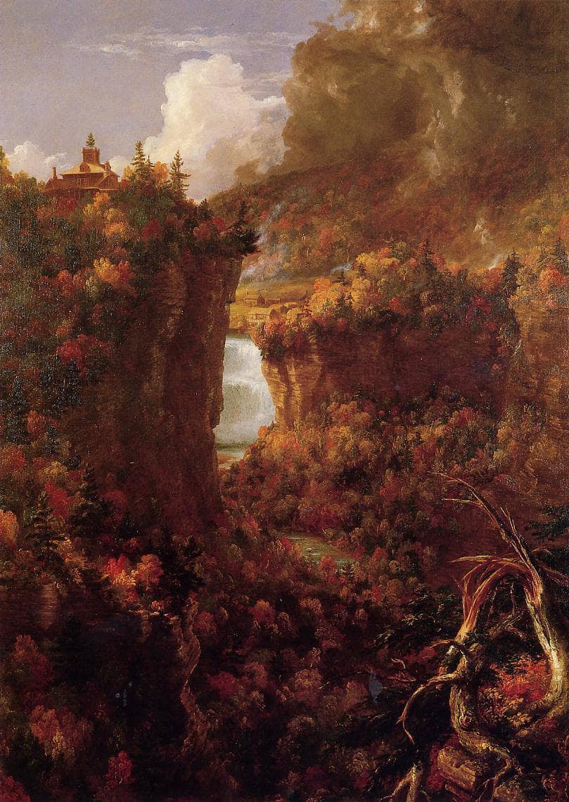 Portage Falls on the Genesee by Thomas Cole — hand-painted botanical oil painting reproduction on canvas