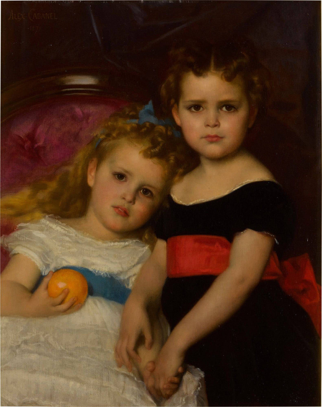 Portait of two sisters by Alexandre Cabanel — hand-painted portrait oil painting reproduction on canvas