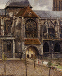 Portal from the Abbey Church of Saint Laurent by Camille Pissarro — vintage oil painting wall art, Impressionism