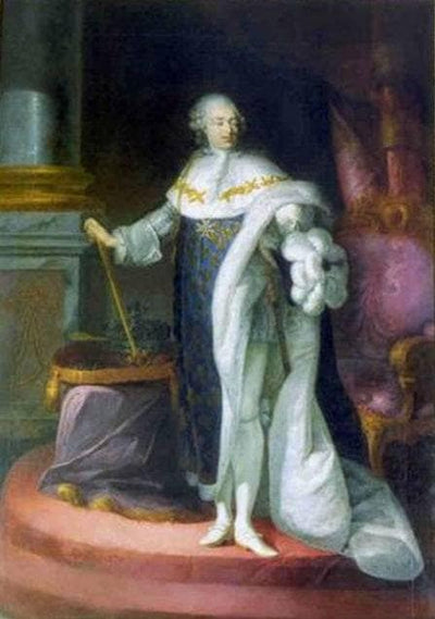 Portrait de Louis XVI en Costume de Sacre in bedroom