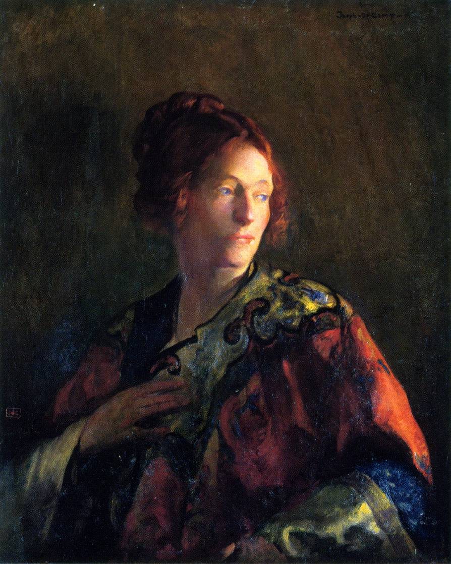 Portrait in Red and Gold of Miss Pearson - Joseph DeCamp