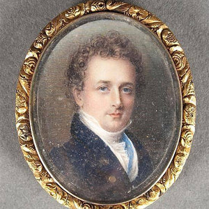 Portrait miniature watercolor on ivory of Thomas Snowden