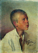 Portrait of a Boy by Ilya Repin, male oil painting wall art, Realism