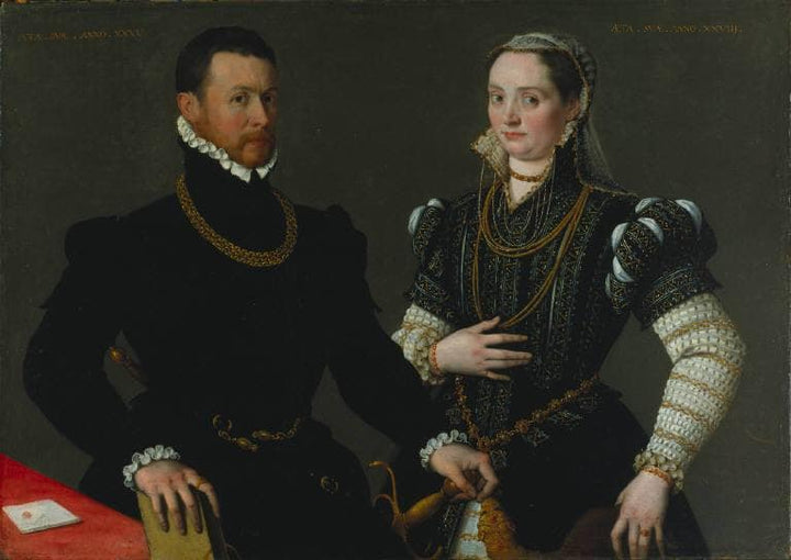 Portrait of a Couple by Lavinia Fontana — hand-painted portrait oil painting reproduction on canvas