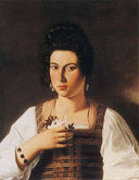 Portrait of a Courtesan by Caravaggio — male oil painting wall art, Tenebrism
