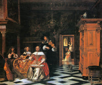 Portrait of a family of musicians by Pieter de Hooch — hand-painted eco oil painting reproduction on canvas
