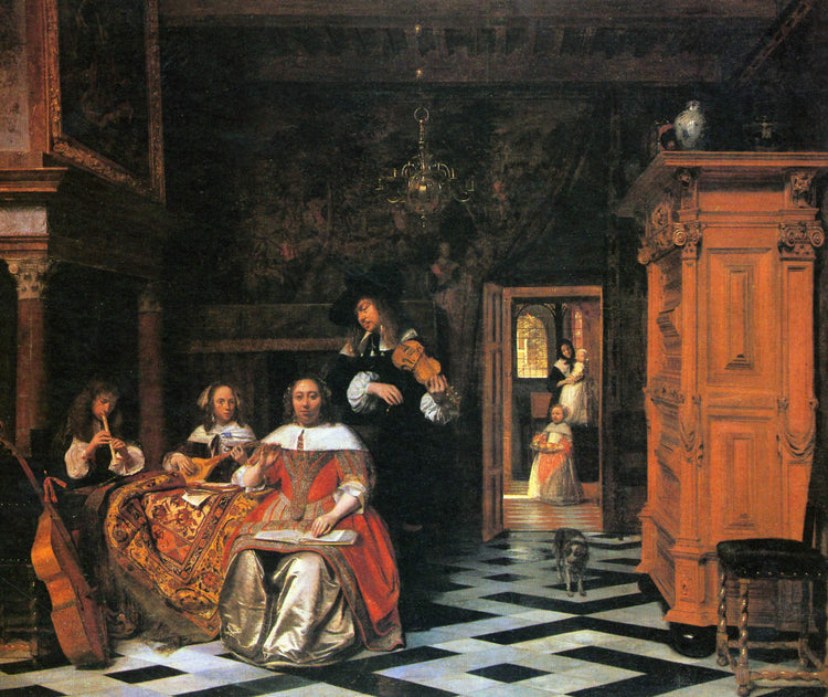 Portrait of a family of musicians - Pieter de Hooch