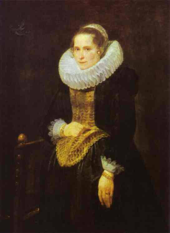 Portrait of a Flemish Lady by Anthony van Dyck — hand-painted portrait oil painting reproduction on canvas