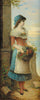 Portrait of a flower girl in kitchen